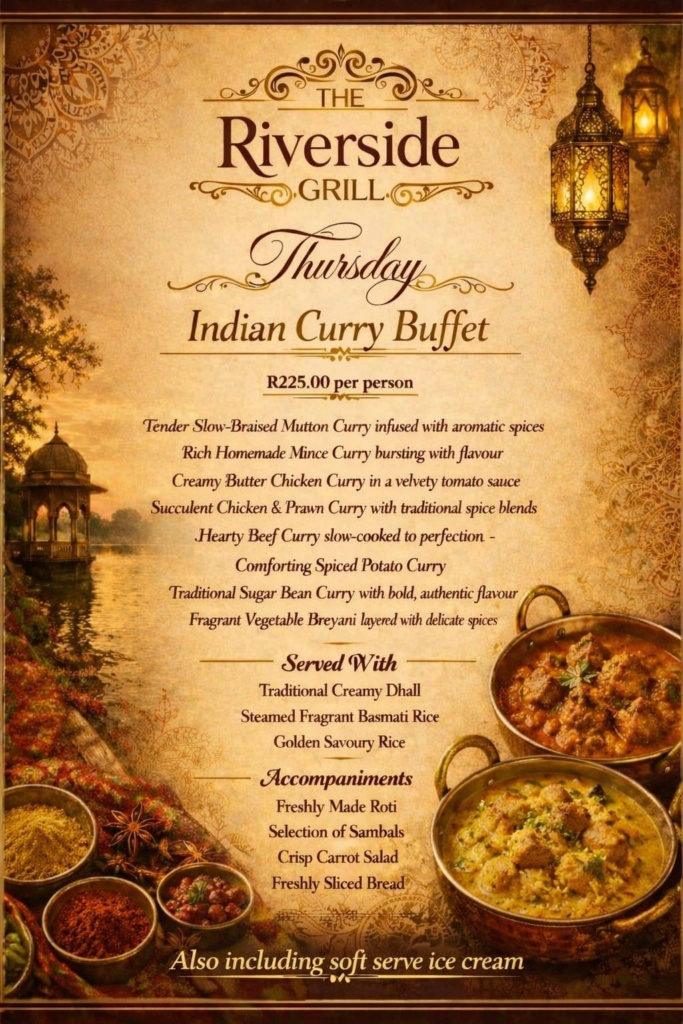 indian curry special buffet at riverside grill