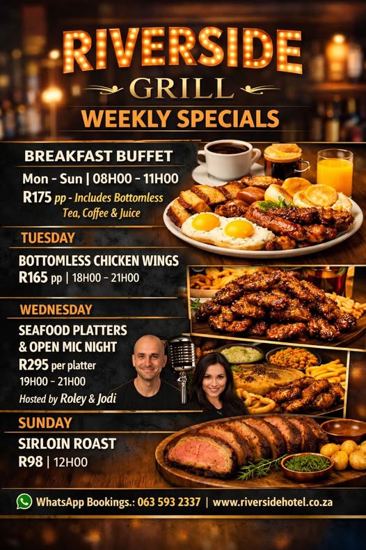 riverside grill weekly specials durban