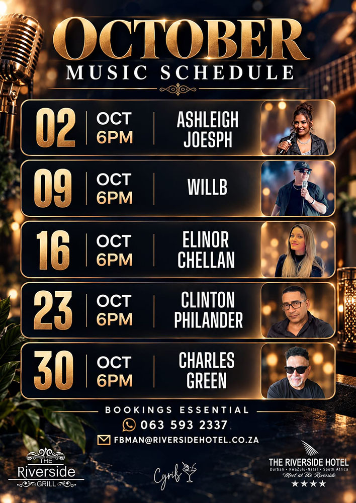 riverside grill october music schedule